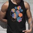 スタイリッシュ ティール オレンジ 六角形 モダン シェイプ マニア タンクトップ 彼への贈り物