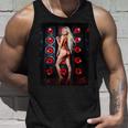 セクシーガールグラフィックtシャツ 赤いビキニを着たブロンドゴーゴーダンサー タンクトップ 彼への贈り物