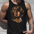 ダックス イラスト 愛犬家 犬 アート タンクトップ 彼への贈り物