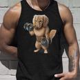 ダックスフンド 犬の筋肉トレーニング ダンベル付き フィットネスジム タンクトップ 彼への贈り物