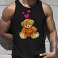 テディベアとハートのかわいいテディベアモチーフ タンクトップ 彼への贈り物