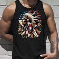 ネイティブアメリカン インディアン チーフ アメリカ国旗 先住民 タンクトップ 彼への贈り物