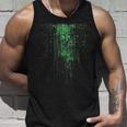 バイナリコードマトリックス グリーンデジタルサイバーパンク タンクトップ 彼への贈り物