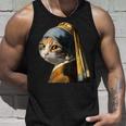 パールイヤリング付き猫 フェルメール タンクトップ 彼への贈り物