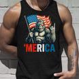 ビッグフット メリカ ロック アメリカ国旗 愛国的 7月4日 タンクトップ 彼への贈り物