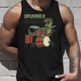 ファニー ドラマーサウルスレックス 恐竜ドラマー ギフト 恐竜ドラム タンクトップ 彼への贈り物