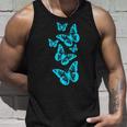ファンタジー エレガント 蝶 ブルー ブラック シェイプ マニア タンクトップ 彼への贈り物