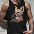 ブルーベリー フェネック キツネ ブルーベリー アニマルアート 野生動物 自然 タンクトップ 彼への贈り物