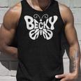ベッキーバタフライ パーソナライズされたかわいい名前ワードアート タンクトップ 彼への贈り物