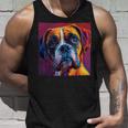 ボクサー 犬 カラフル イラスト グラフィック タンクトップ 彼への贈り物