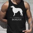 ボルゾイ犬の白いシルエット タンクトップ 彼への贈り物