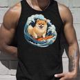 ポメラニアン 面白いtシャツ 犬 イヌ サーフィン 夏 かわいい メンズ 子供 おもしろ 服 グッズ ネタ タンクトップ 彼への贈り物