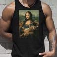 モナリザとオレンジ猫 面白いアートペインティング タンクトップ 彼への贈り物
