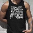 モノクロゼブラ柄アフリカサファリ動物野生生物 タンクトップ 彼への贈り物