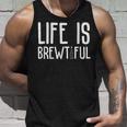 ライフ・イズ・ブルーティフル・ビューティフル・ドリンク・パーティーおもしろい飲みビール タンクトップ 彼への贈り物