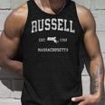 ラッセル・マサチューセッツ州マサチューセッツ州ヴィンテージアスレチックスポーツデザイン タンクトップ 彼への贈り物