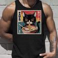 ラーメンと黒猫 和風ビンテージ タンクトップ 彼への贈り物