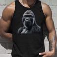 リアルなゴリラアートtシャツ、野生動物の霊長類の肖像画。 タンクトップ 彼への贈り物