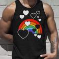 レインボーカラー ホワイト ハート ハート 雨 虹 旗 タンクトップ 彼への贈り物
