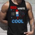 レッド ホワイト クールなアメリカ国旗 アイスキャンディー 面白い 7月4日 タンクトップ 彼への贈り物