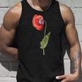 レッドポピーフラワー ボタニカルポピー レッドポピー タンクトップ 彼への贈り物