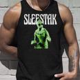 レトロなスリースタック爬虫類エイリアンのグラフィック。 タンクトップ 彼への贈り物