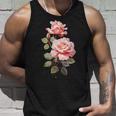 ローズシャツ 美しいピンクのバラとつぼみ タンクトップ 彼への贈り物
