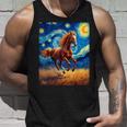 ヴァンゴッホの星空の夜ワイルドホースマスタングアニマル愛好家 タンクトップ 彼への贈り物