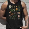 ヴィンテージ風フラワーボタニカルチャートグラフィックtシャツ タンクトップ 彼への贈り物