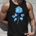 一輪挿し 青いバラ かわいい 青いバラ 花 ガーデニング タンクトップ 彼への贈り物