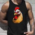 動物愛好家のための大胆な農場の鶏の頭のアート タンクトップ 彼への贈り物