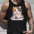 原宿竹下通りの可愛い子猫 アニメ好き オタクを癒すタピオカ茶 タンクトップ 彼への贈り物