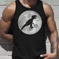 恐竜 ダイナソー 面白いtシャツ ティラノサウルス 月と自転車 サイクリング アート メンズ 子供 おもしろ 服 ネタ タンクトップ 彼への贈り物