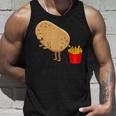 愉快なフライドポテト食べ物デザイン 男女兼用 タンクトップ 彼への贈り物