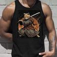 日本アート 猫 忍者 浮世絵 アニメ風 サムライキャット タンクトップ 彼への贈り物