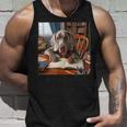 書斎でワイマラナー犬を書く詩 3 タンクトップ 彼への贈り物