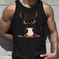 朝が嫌いなコーヒーと可愛い黒猫 タンクトップ 彼への贈り物