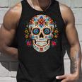 死者の日 シュガースカル 花柄 メキシコの日 カラベラデー タンクトップ 彼への贈り物