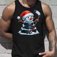 漫画 アイスホッケーパック 雪だるま サンタ帽子付き クリスマス タンクトップ 彼への贈り物