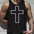 白い十字の記号の輪郭の服の設計聖十字架 タンクトップ 彼への贈り物