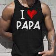 私はパパ 最高 お父さん 父 息子 娘 衣装 ハートが大好きです I Love Papa タンクトップ 彼への贈り物