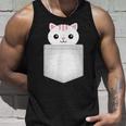 胸ポケットの猫 タンクトップ 彼への贈り物