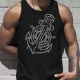 船員、スキッパー、船員のための帆船アンカーとボート。 タンクトップ 彼への贈り物