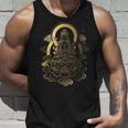 蓮の雲に座っている穏やかな仏陀 スピリチュアルマインドフルネス タンクトップ 彼への贈り物