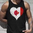 誇り高き日系カナダ人を想うビンテージスタイルのクールなカナダ国旗と日本国旗 タンクトップ 彼への贈り物