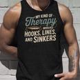 釣り My Kind Of Therapy フック ライン シンカー おもしろいことわざ タンクトップ 彼への贈り物