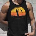釣り人日没漁師釣り竿 タンクトップ 彼への贈り物
