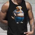 陽気なチャンキーラブラドールレトリバーtシャツ 太った犬愛好家向け タンクトップ 彼への贈り物