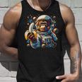面白い サイケデリック 猿 宇宙飛行士 グラフィック メンズ タンクトップ 彼への贈り物