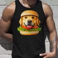 面白いtシャツ ゴールデンレトリバー 犬 ハンバーガー メンズ グッズ かわいい おもしろ 面白い 服 ネタ タンクトップ 彼への贈り物